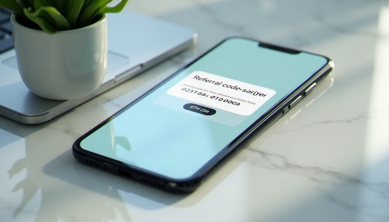 Deux smartphones illustrant le processus de partage et d'activation d'un code de parrainage entre deux utilisateurs