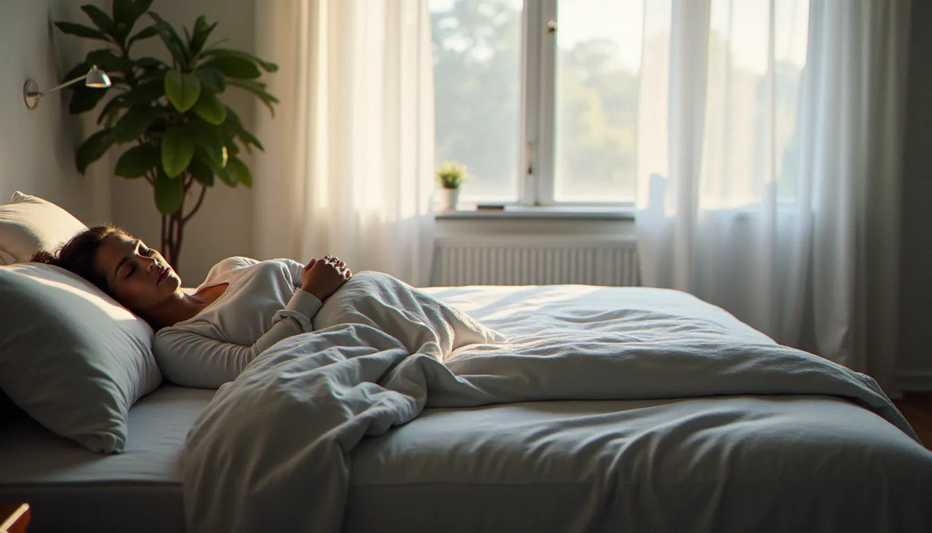 Personne dormant paisiblement sur un matelas Emma de qualité, résultat d'un achat malin avec code promo