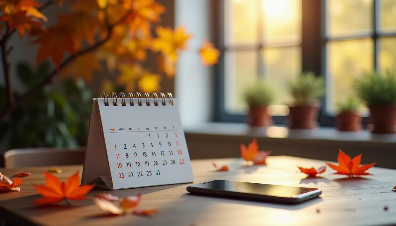 Calendrier de rentrée avec alerte smartphone symbolisant les meilleures périodes pour trouver une réduction Duolingo