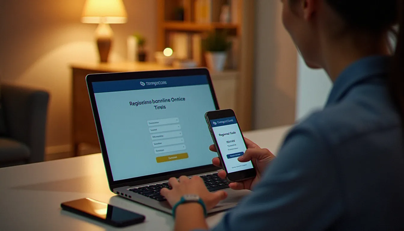 Personne ouvrant un compte bancaire en ligne en saisissant un code parrainage choose sur son ordinateur