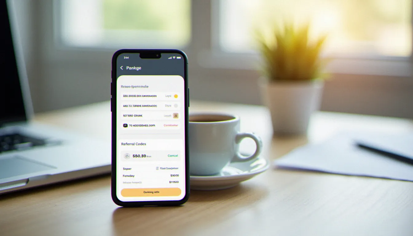 Smartphone affichant l'application bancaire Choose avec la section code parrainage choose